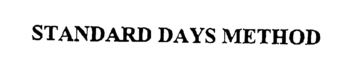 Trademark Logo STANDARD DAYS METHOD