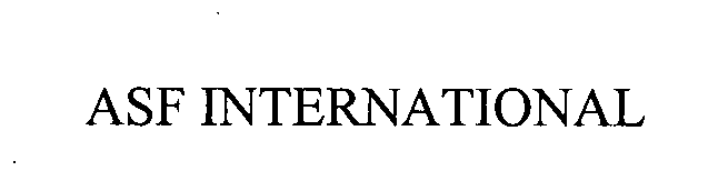  ASF INTERNATIONAL