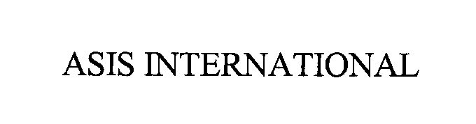 Trademark Logo ASIS INTERNATIONAL