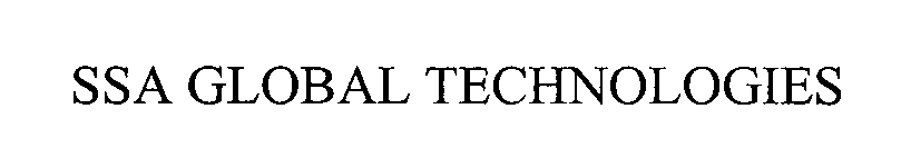 Trademark Logo SSA GLOBAL TECHNOLOGIES