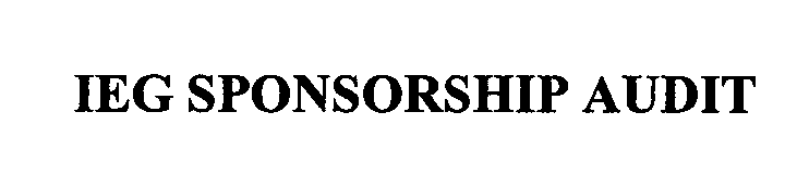 Trademark Logo IEG SPONSORSHIP AUDIT