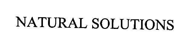 Trademark Logo NATURAL SOLUTIONS