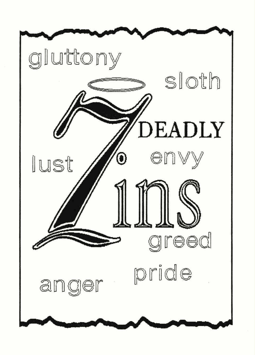 Trademark Logo 7 DEADLY ZINS GLUTTONY SLOTH LUST ENVY GREED ANGER PRIDE