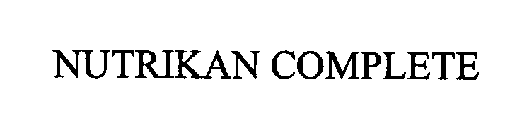 Trademark Logo NUTRIKAN COMPLETE