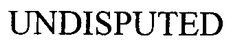 Trademark Logo UNDISPUTED