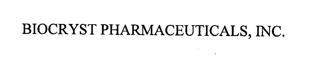  BIOCRYST PHARMACEUTICALS, INC.