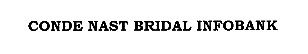  CONDE NAST BRIDAL INFOBANK
