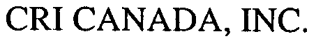 Trademark Logo CRI CANADA, INC.