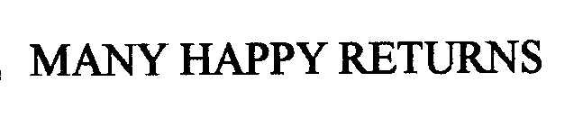 Trademark Logo MANY HAPPY RETURNS