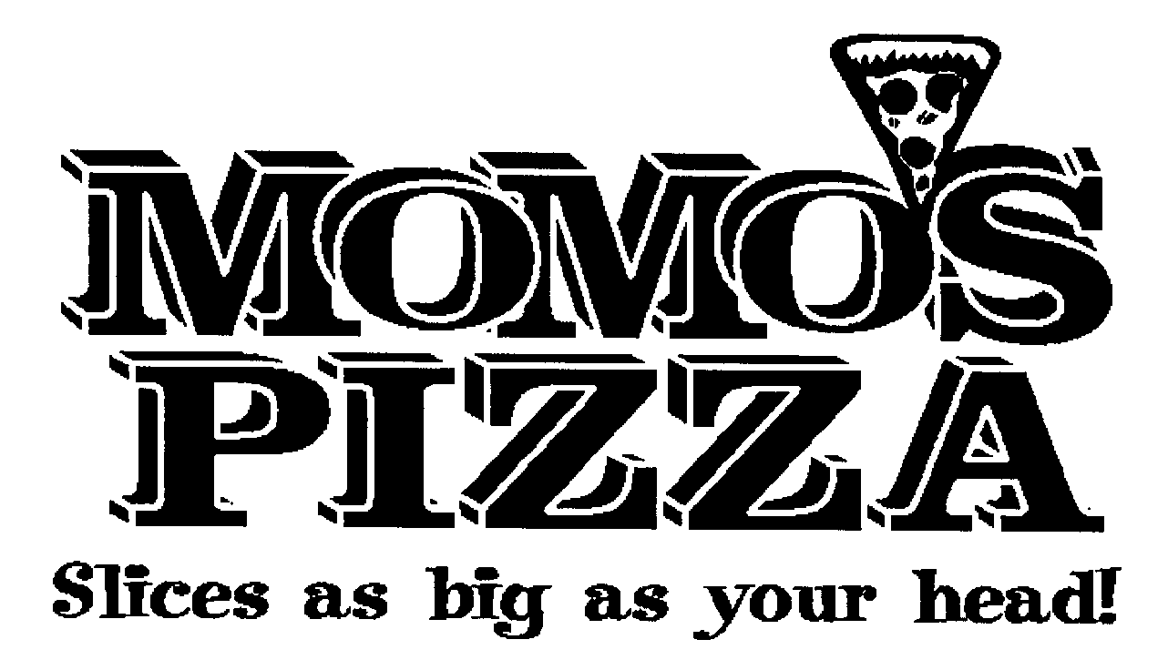 Trademark Logo MOMO'S PIZZA SLICES AS BIG AS YOUR HEAD
