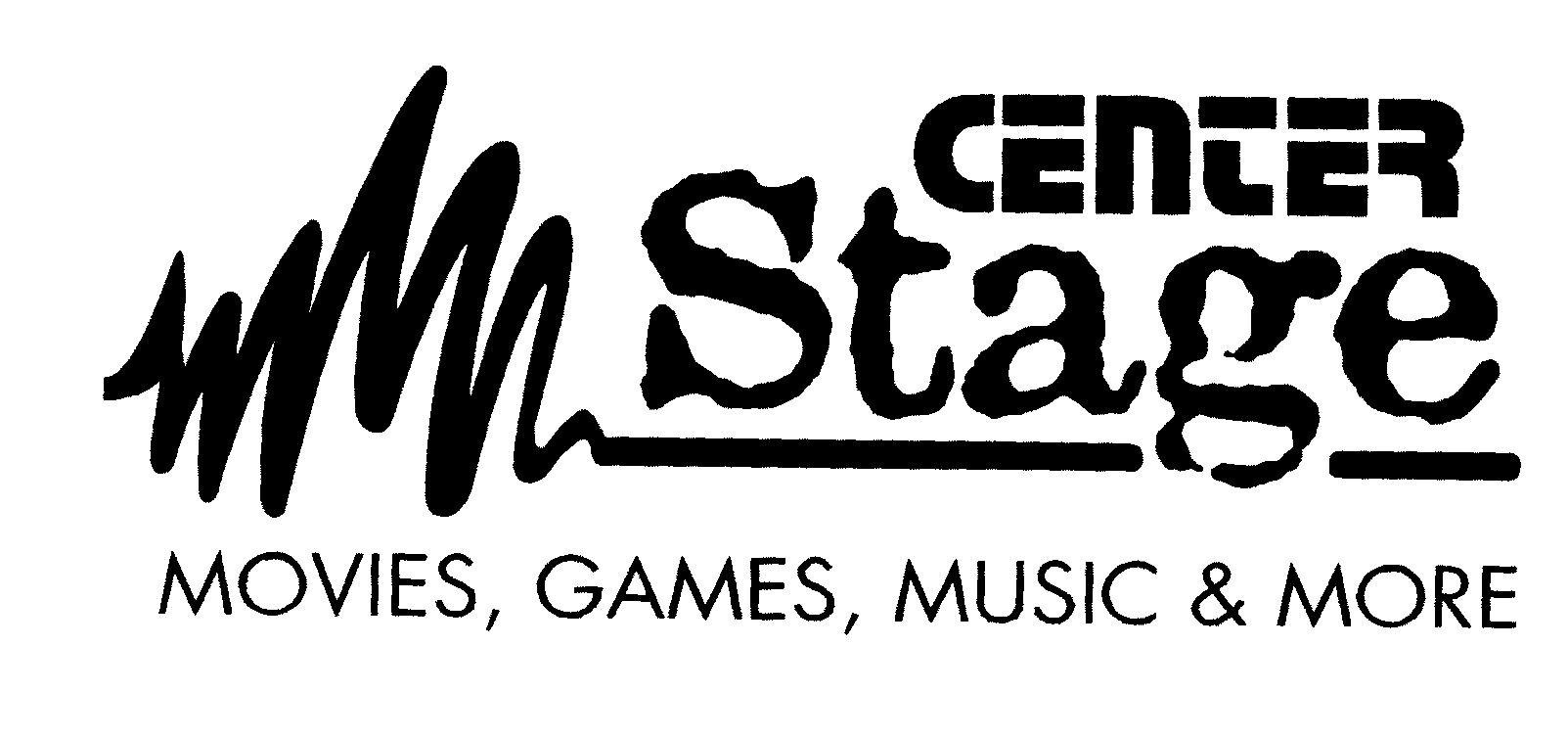 Trademark Logo CENTER STAGE MOVIES, GAMES, MUSIC & MORE