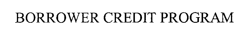 Trademark Logo BORROWER CREDIT PROGRAM