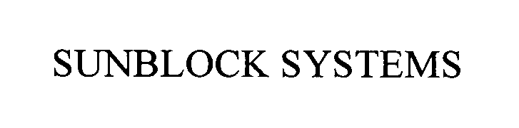 Trademark Logo SUNBLOCK SYSTEMS