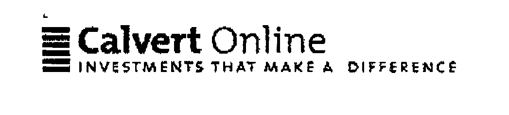 Trademark Logo CALVERT ONLINE INVESTMENTS THAT MAKE A DIFFERENCE