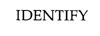 Trademark Logo IDENTIFY