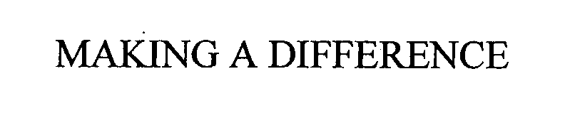 Trademark Logo MAKING A DIFFERENCE