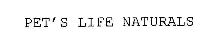 Trademark Logo PET'S LIFE NATURALS