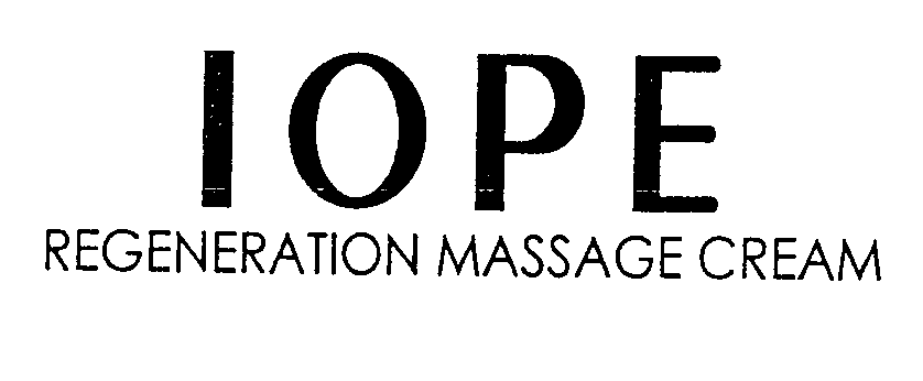 Trademark Logo IOPE REGENERATION MASSAGE CREAM