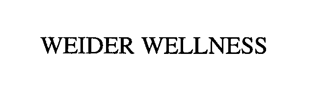Trademark Logo WEIDER WELLNESS