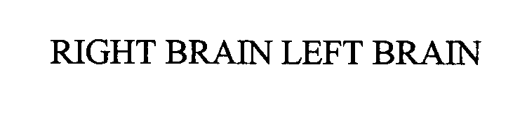 Trademark Logo RIGHT BRAIN LEFT BRAIN