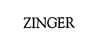 Trademark Logo ZINGER