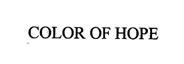 Trademark Logo COLOR OF HOPE