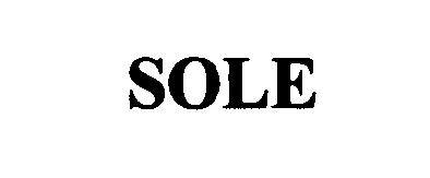 Trademark Logo SOLE