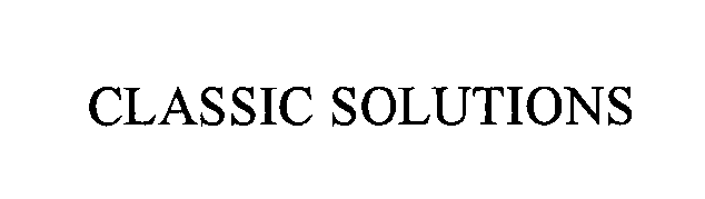 Trademark Logo CLASSIC SOLUTIONS