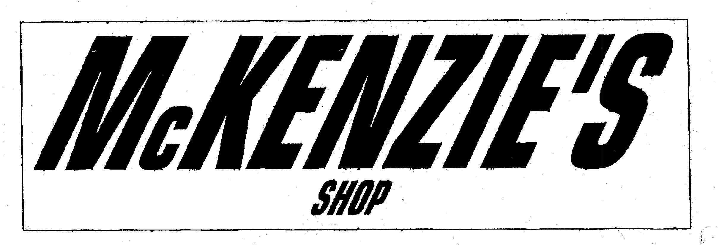 Trademark Logo MCKENZIE'S SHOP