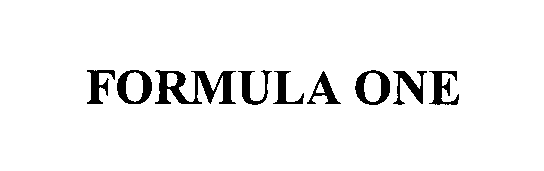 Trademark Logo FORMULA ONE
