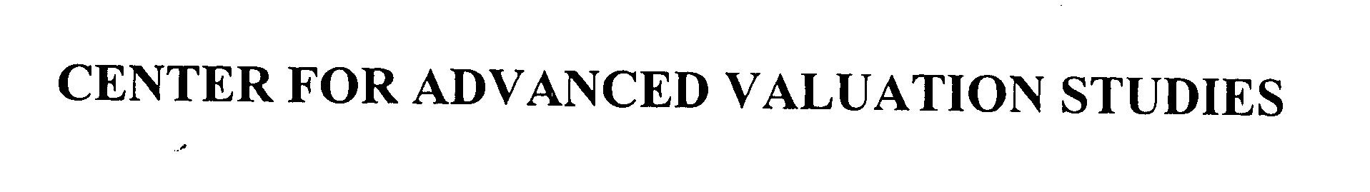  CENTER FOR ADVANCED VALUATION STUDIES