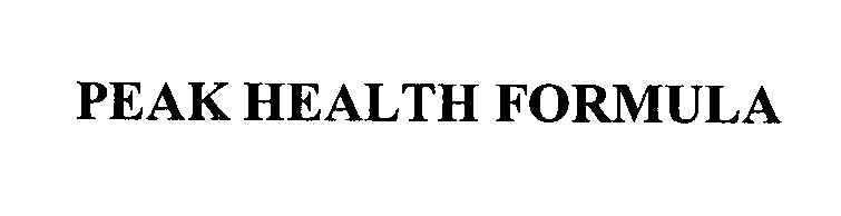 Trademark Logo PEAK HEALTH FORMULA