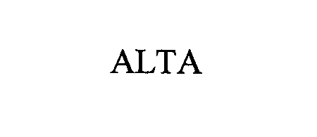 Trademark Logo ALTA