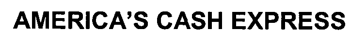 Trademark Logo AMERICA'S CASH EXPRESS