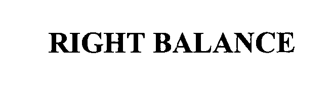 Trademark Logo RIGHT BALANCE