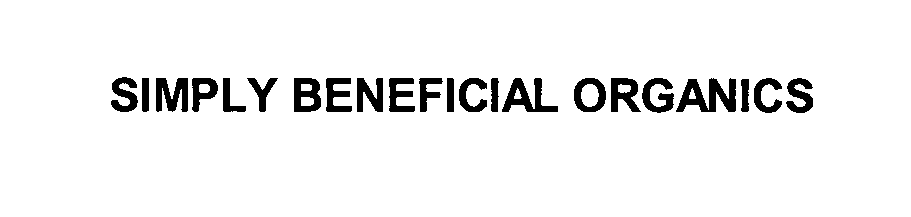 Trademark Logo SIMPLY BENEFICIAL ORGANICS
