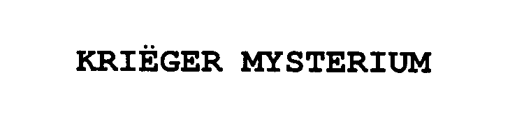 Trademark Logo KRIËGER MYSTERIUM