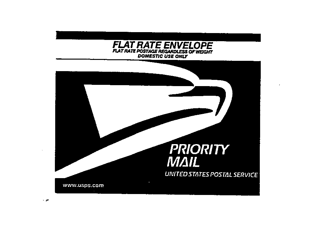  PRIORITY MAIL UNITED STATES POSTAL SERVICES FLAT RATE ENVELOPE FLATE RATE POSTAGE REGARDLESS OF WEIGHT DEOMESTIC USE ONLY WWW.USPS.COM