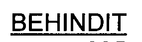 Trademark Logo BEHINDIT