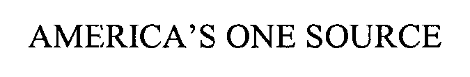 Trademark Logo AMERICA'S ONE SOURCE