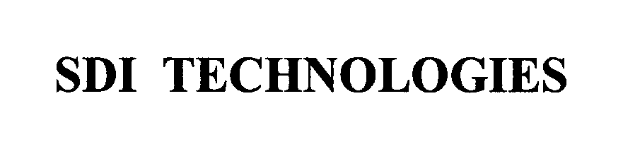 Trademark Logo SDI TECHNOLOGIES