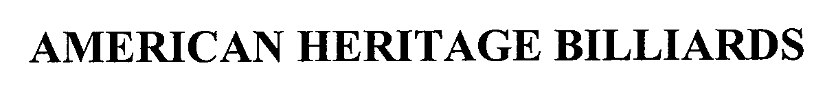 Trademark Logo AMERICAN HERITAGE BILLIARDS