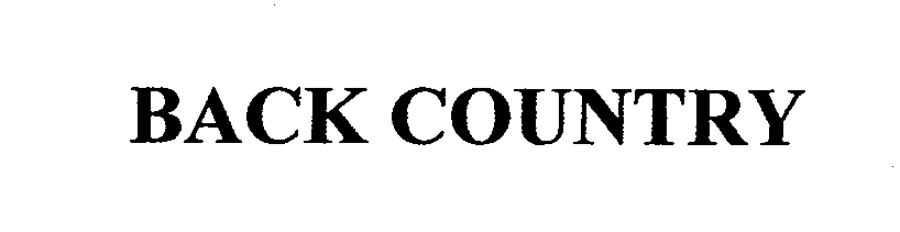 Trademark Logo BACK COUNTRY