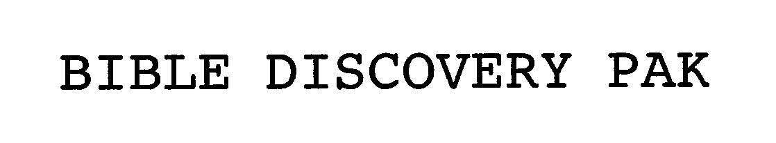 Trademark Logo BIBLE DISCOVERY PAK