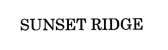 Trademark Logo SUNSET RIDGE