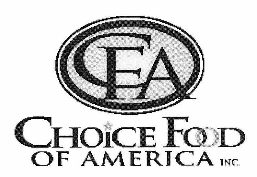 Trademark Logo CFA CHOICE FOOD OF AMERICA INC.