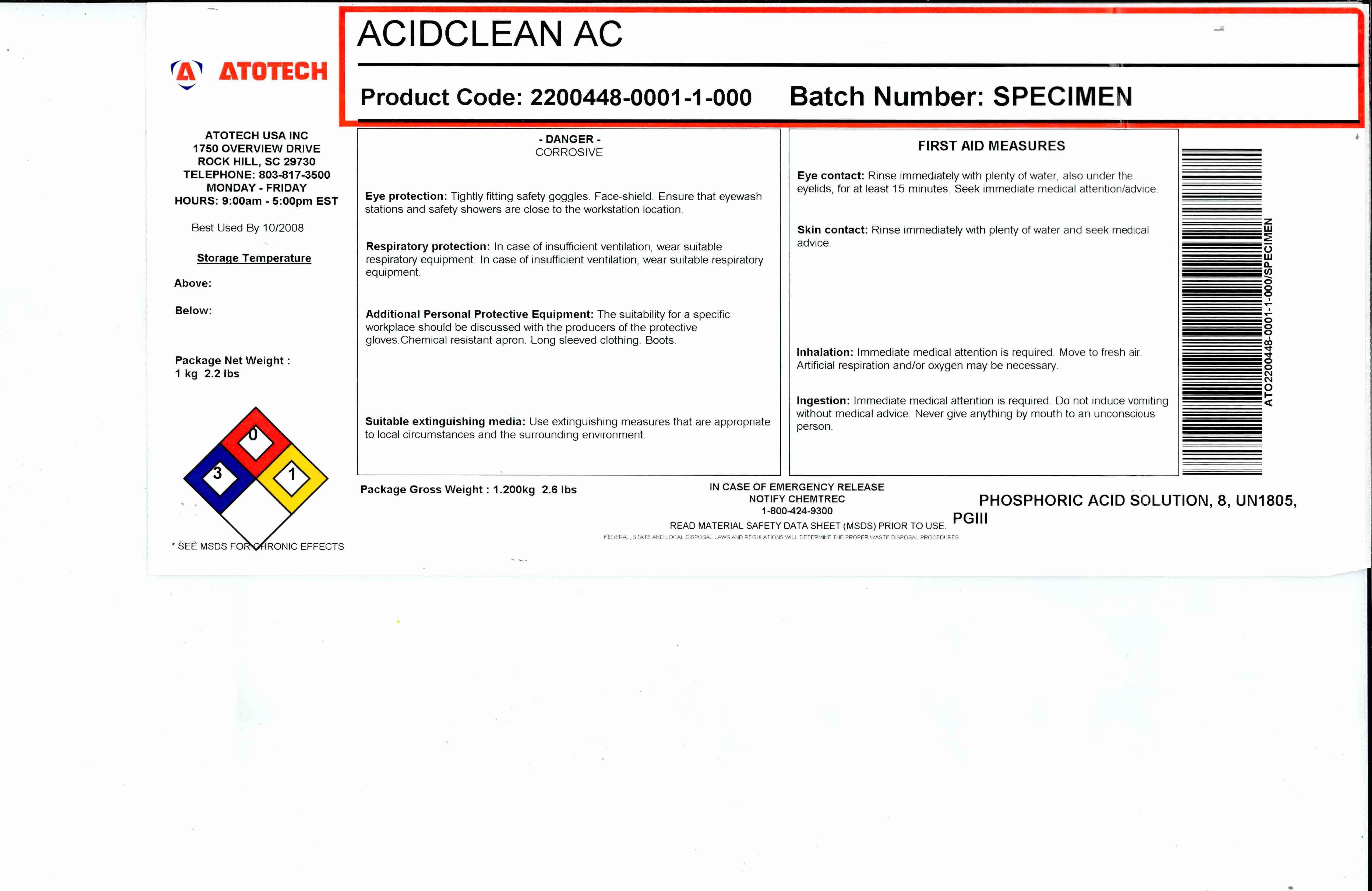 Trademark Logo ACIDCLEAN