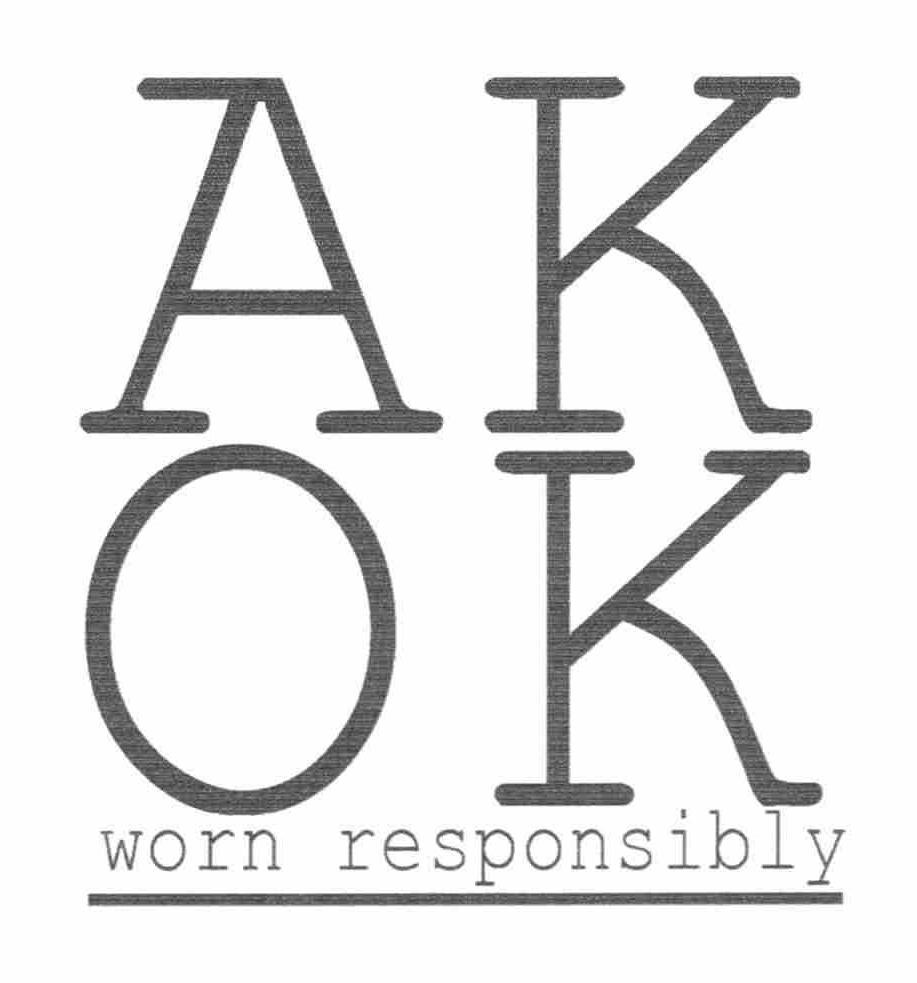 Trademark Logo AK OK WORN RESPONSIBLY