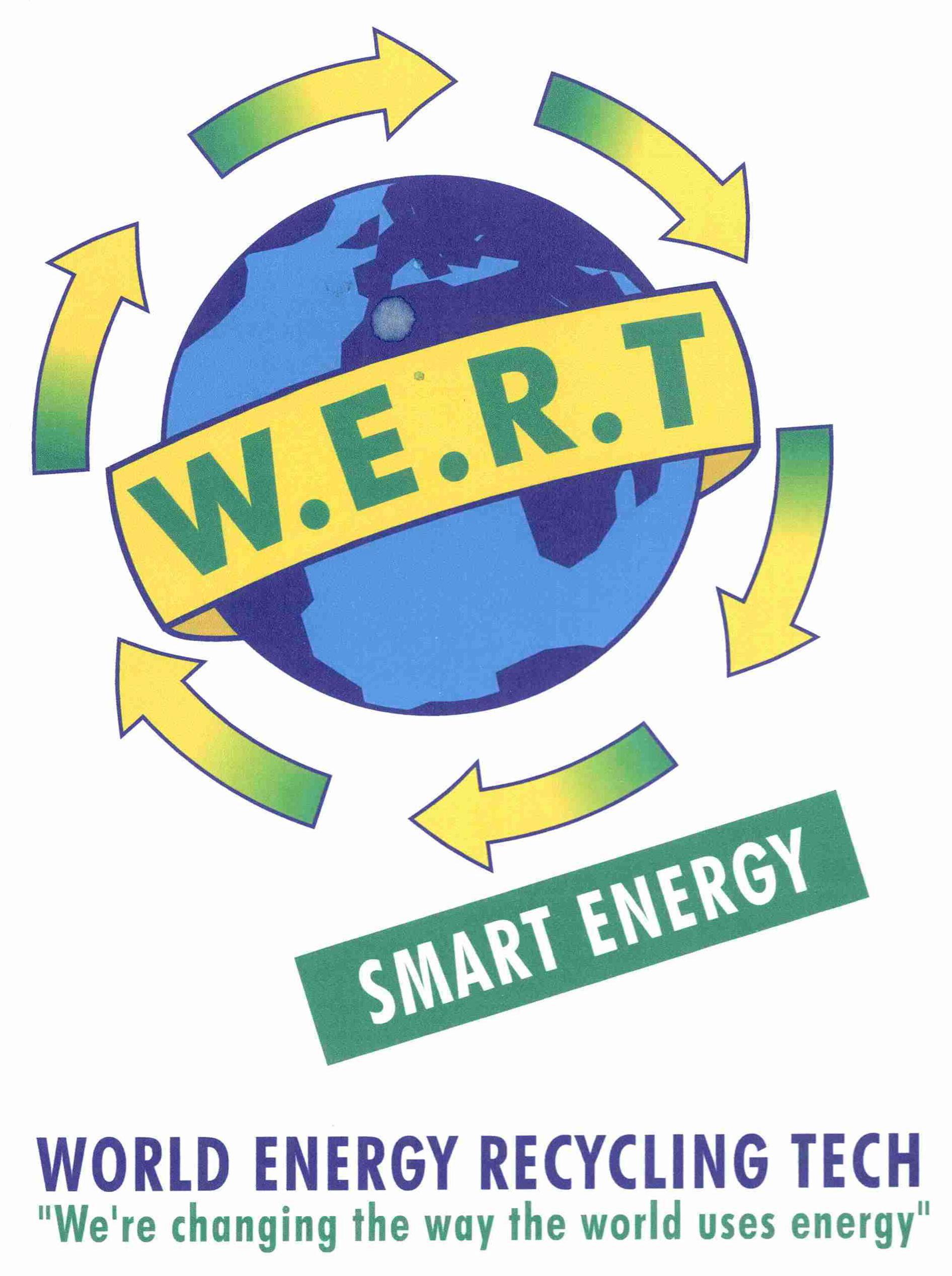 Trademark Logo W.E.R.T SMART ENERGY WORLD ENERGY RECYCLING TECH &quot;WE'RE CHANGING THE WAY THEWORLD USES ENERGY&quot;