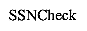 Trademark Logo SSNCHECK